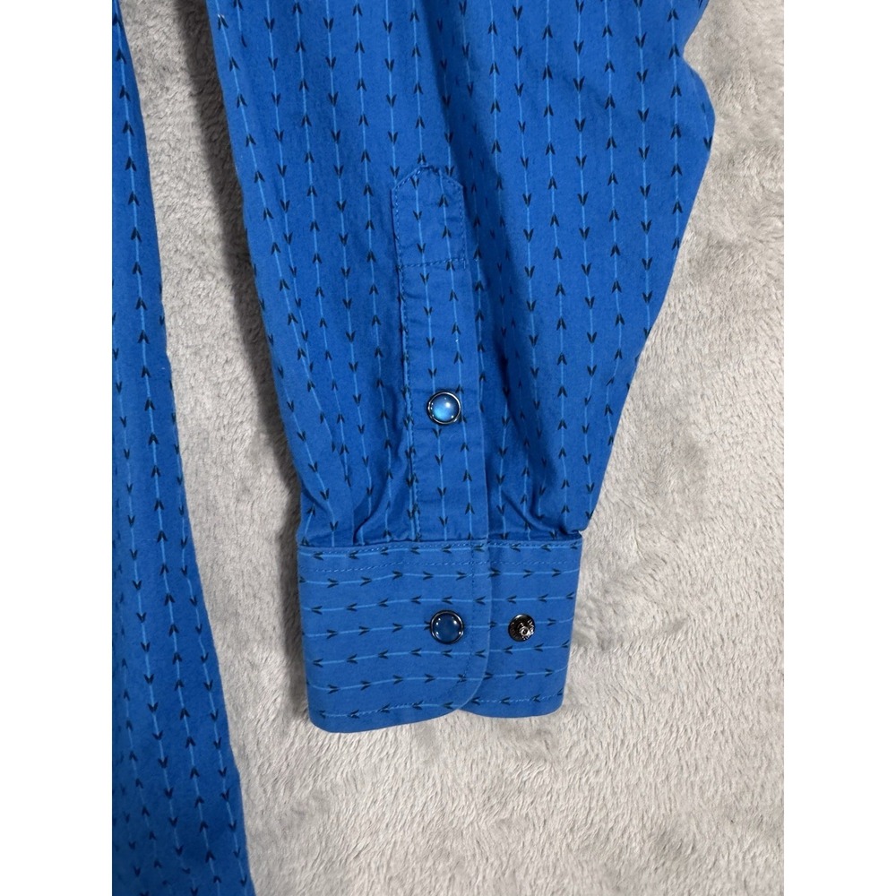 Panhandle Shirt Mens S Western Rodeo Cowboy Ranch Pearl Snap‎ Aztec Tribal Blue - Picture 5 of 10